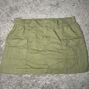 Altar’d State Green Khaki Mini Skirt
